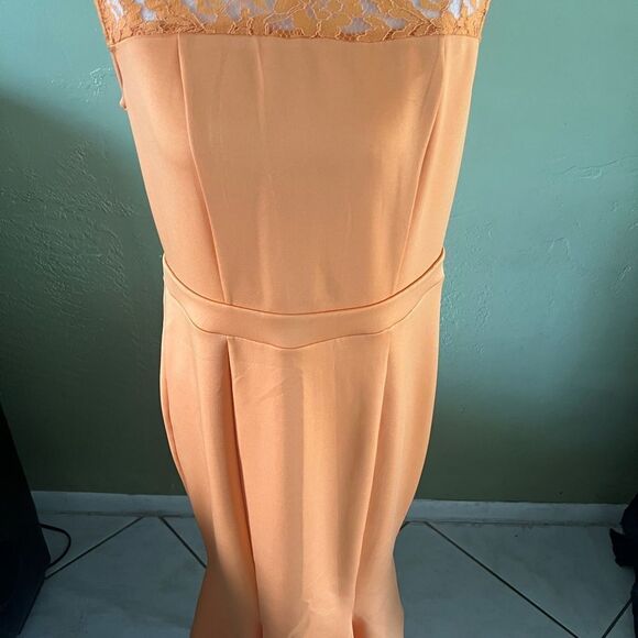 Elegant Orange Lace Dress - Picture 6 of 6